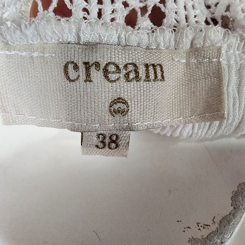 cream Bea Lace Collar and Cuff Feminine Blouse Off White Size 38/Small/Med - Picture 4 of 16